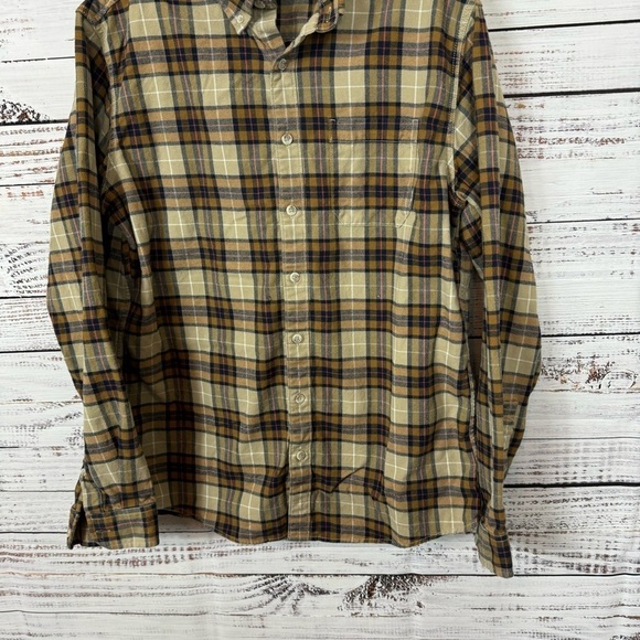 Eddie Bauer  tan plaid size large tall button down cotton shirt - Picture 5 of 6